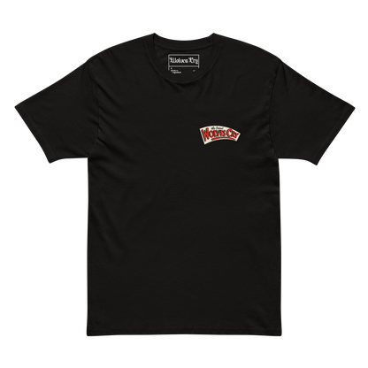 Front view of the Wolves Cry Roger Rabbit Classic Tee in black, featuring a small red-and-white Wolves Cry logo on the left chest.