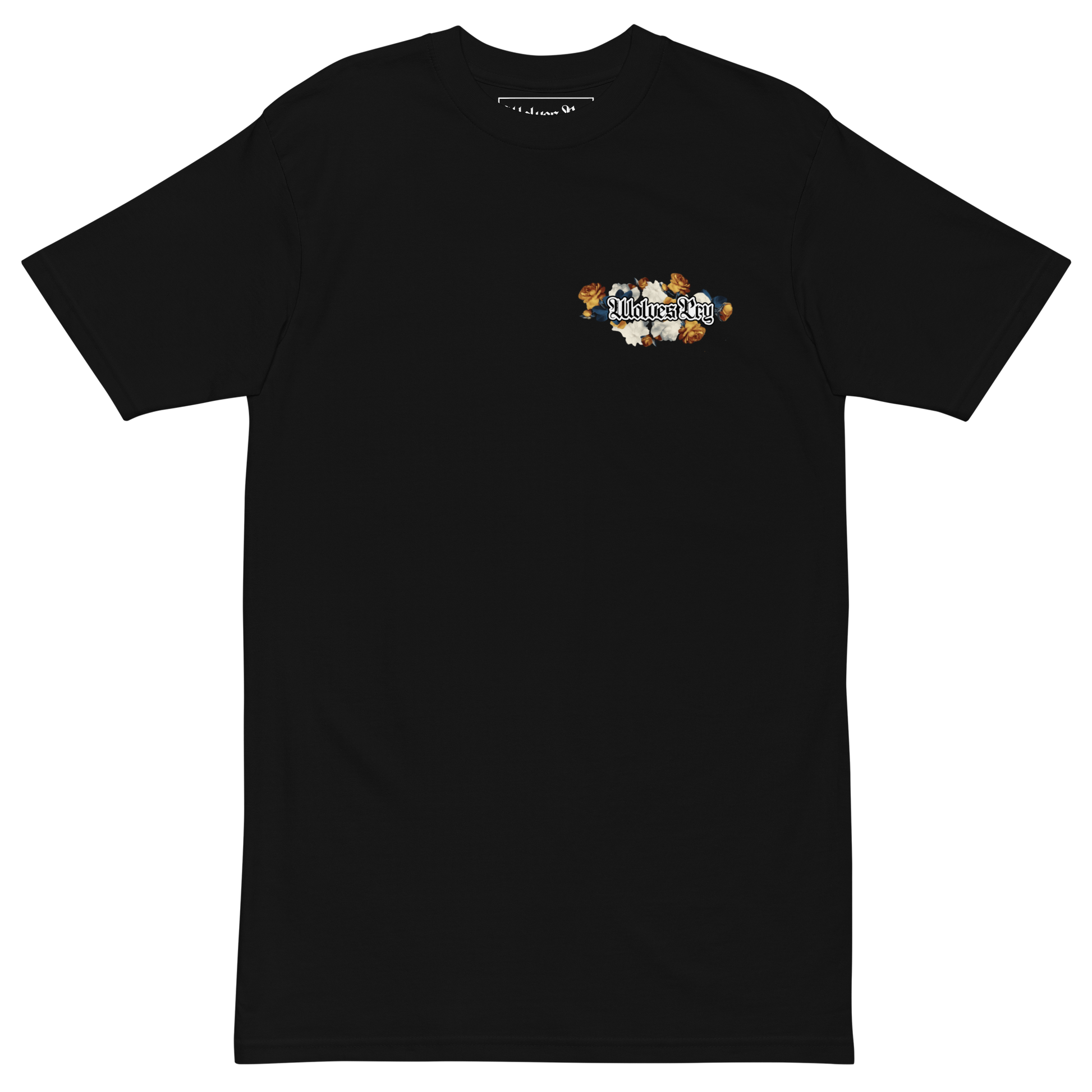 Wolves Cry Bousquet tee black front graphic heavyweight cotton t-shirt