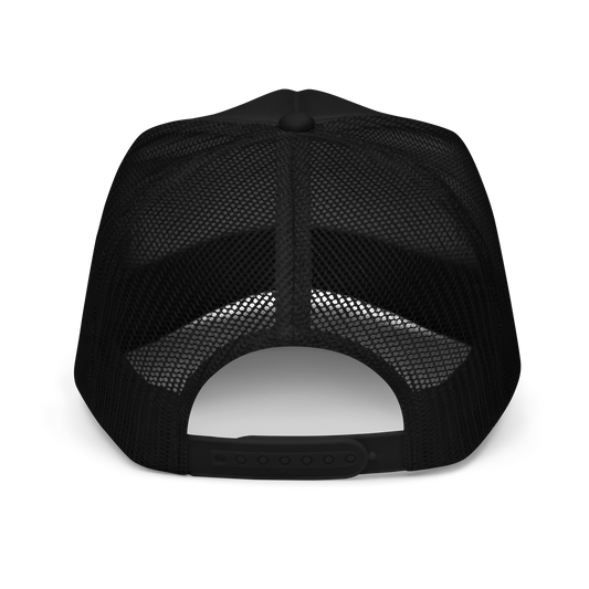 Black mesh cap on a white background