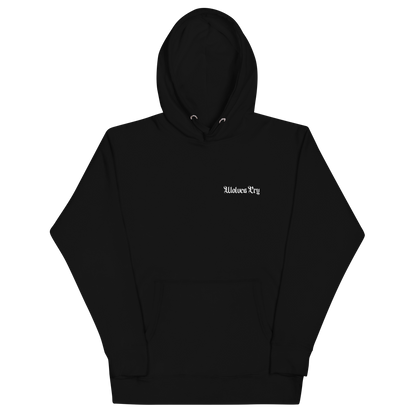 Wolves cry black hoodie front view Product mockup