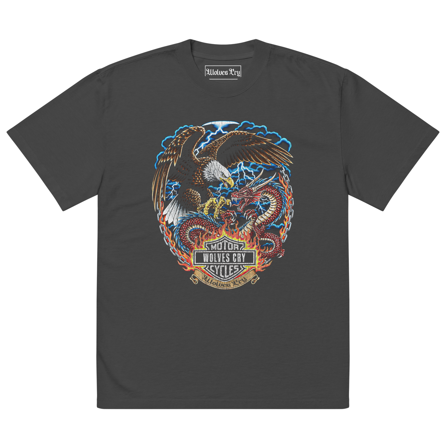 Wolves cry tee shirt, oversized vintage”Heavens” tee