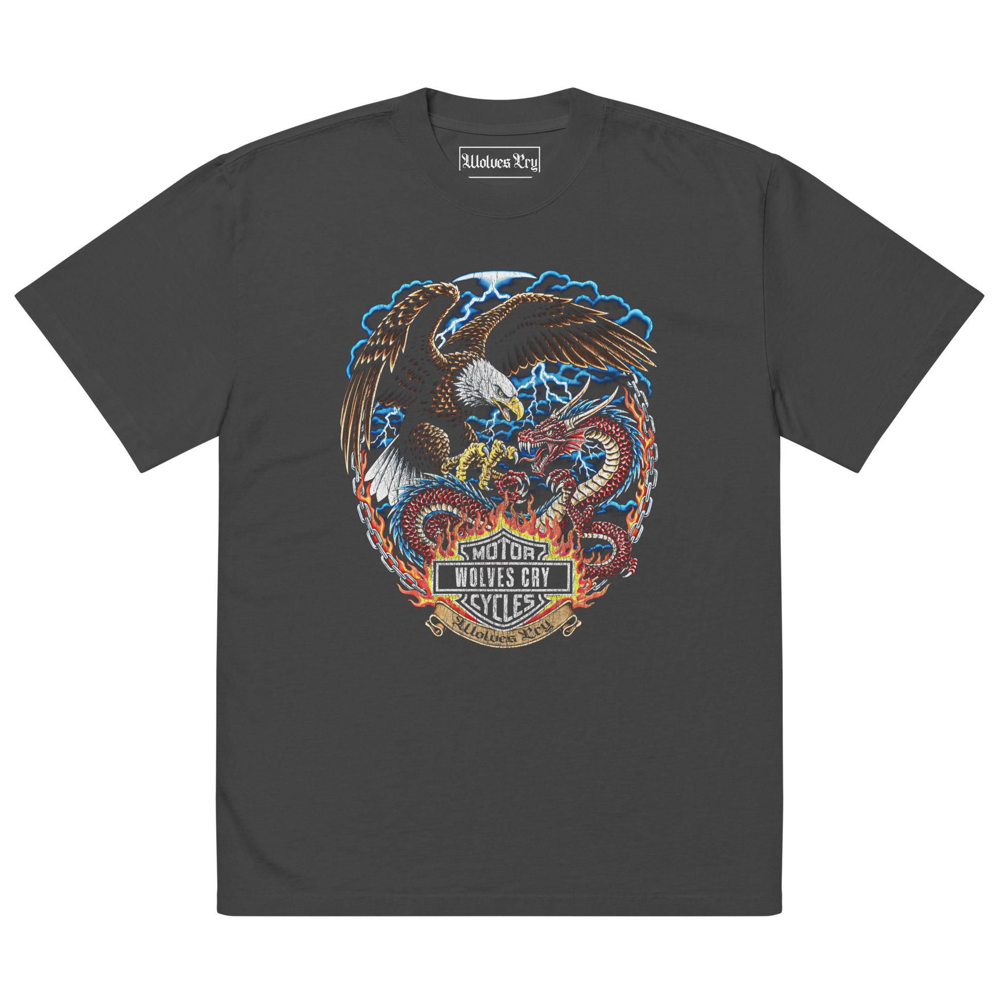 Wolves cry tee shirt, oversized vintage”Heavens” tee