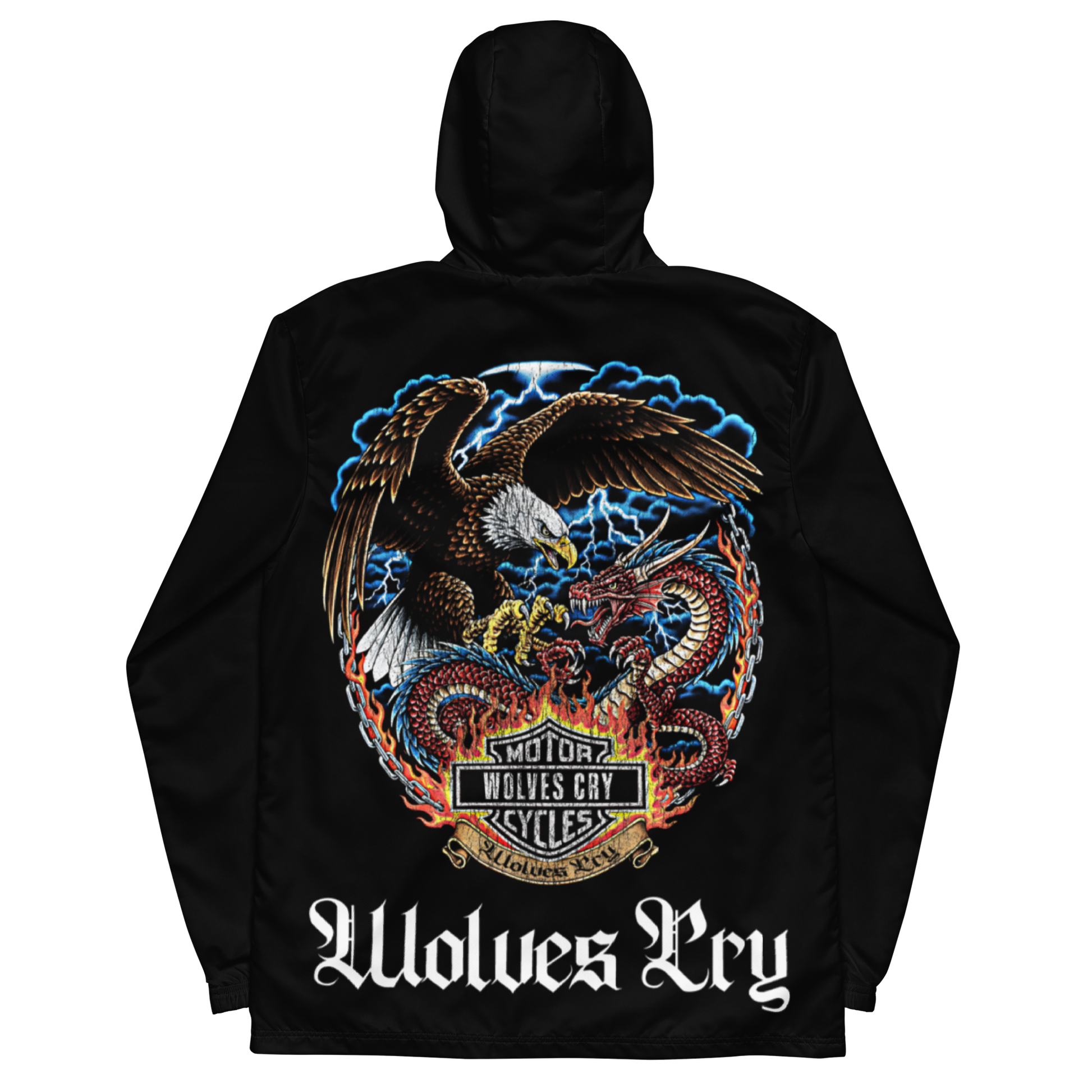 Wolves cry windbreaker Product mockup